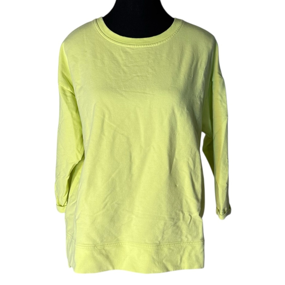 HYBA Bright Yellow Pullover Sweater Lightweight Activewear Large